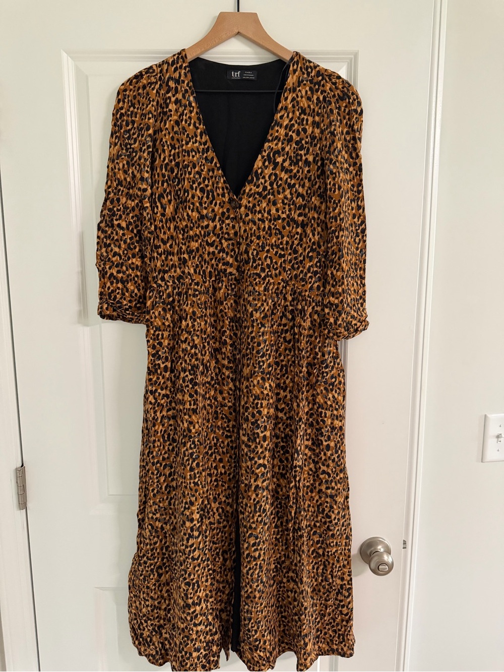 Zara Leopard Print Maxi Dress in Brown and Black